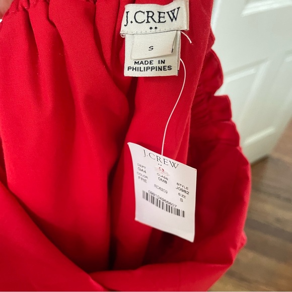 NEW J crew Red Sun Dress Linen Cotton Red Summer Dress NWT Small - Picture 7 of 11